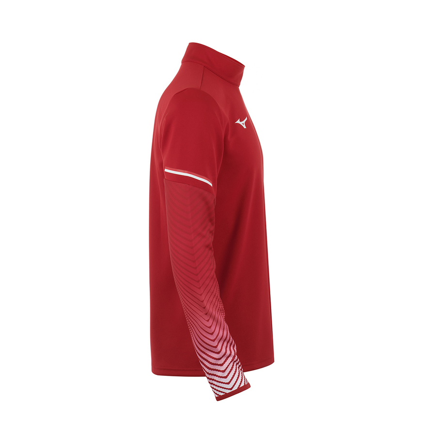 Mizuno Mid Layer 1/2 Zip Shoulder Training Top AS Monaco Men Bordeaux